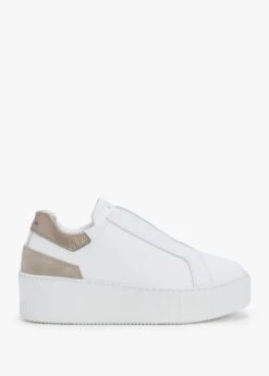Sibslip Gold Leather Flatform Trainers
