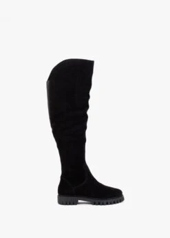 Sicty Black Suede Over The Knee Boots