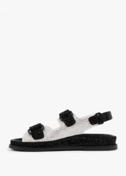 Sissy Black & White Diamante Embellished Sandals -Daniel Footwear Shop sissy p125084 202061 image