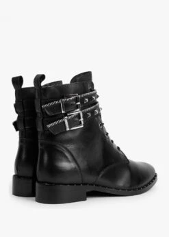 Sitfield Black Leather Studded Biker Boots -Daniel Footwear Shop sitfield p132530 198981 image
