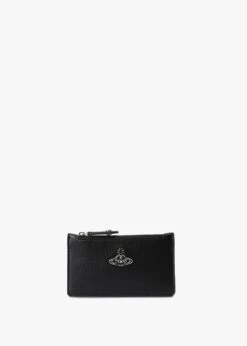Vivienne Westwood Slim Grain Vegan Black Card Holder