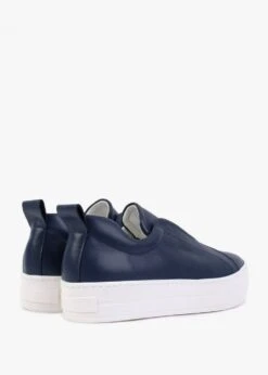 Slippy Navy Leather Laceless Trainers -Daniel Footwear Shop slippy p131677 202357 image