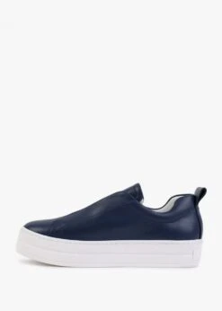 Slippy Navy Leather Laceless Trainers -Daniel Footwear Shop slippy p131677 202358 image