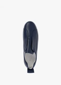 Slippy Navy Leather Laceless Trainers -Daniel Footwear Shop slippy p131677 202359 image