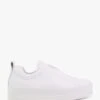 Slippy White Leather Laceless Trainers