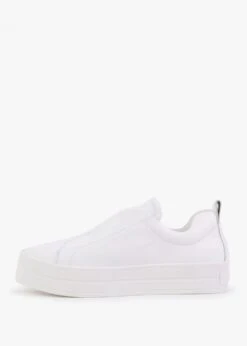 Slippy White Leather Laceless Trainers -Daniel Footwear Shop slippy p131678 198498 image