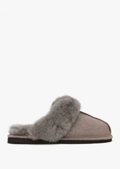 Soglit Taupe Sheepskin Slippers