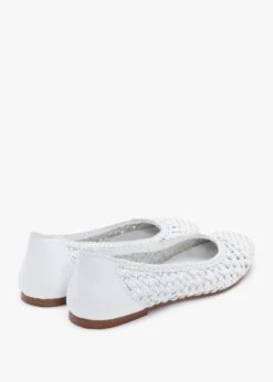 Sojane White Leather Woven Ballerina Pumps -Daniel Footwear Shop sojane p134926 194845 image