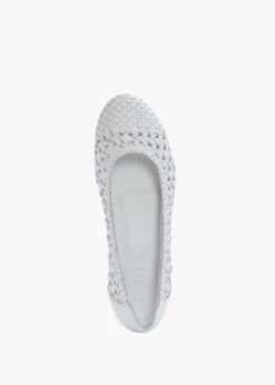 Sojane White Leather Woven Ballerina Pumps -Daniel Footwear Shop sojane p134926 194847 image