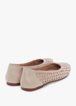 Sojane Beige Leather Woven Toe Cap Ballerina Pumps -Daniel Footwear Shop sojane p134927 194850 image