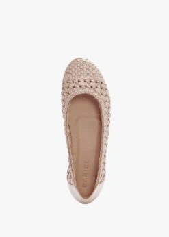 Sojane Beige Leather Woven Toe Cap Ballerina Pumps -Daniel Footwear Shop sojane p134927 194852 image