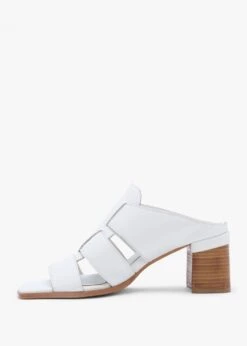 Somaria White Leather Lattice Block Heel Mules -Daniel Footwear Shop somaria white leather lattice block heel mules p134930 194866 image