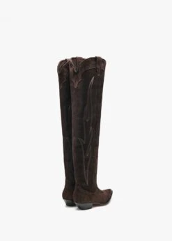 Hermosa Brown Suede Western Over The Knee Boots -Daniel Footwear Shop sonora hermosa p136063 201057 image