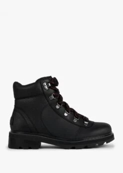 Sorel Lennox Black Leather Hiker STKD Waterproof Boots