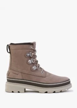 Sorel Lennox Street Omega Taupe Light Grey Leather Waterproof Boots