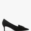 Stormi Black Suede Kitten Heel Court Shoes
