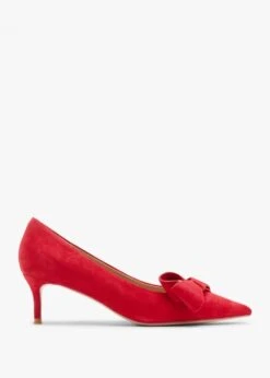Stormi Red Suede Kitten Heel Court Shoes