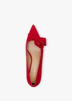 Stormi Red Suede Kitten Heel Court Shoes -Daniel Footwear Shop stormi red suede kitten heel court shoes p135570 199954 image