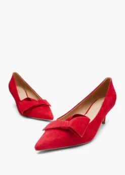 Stormi Red Suede Kitten Heel Court Shoes -Daniel Footwear Shop stormi red suede kitten heel court shoes p135570 199955 image