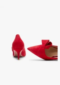Stormi Red Suede Kitten Heel Court Shoes -Daniel Footwear Shop stormi red suede kitten heel court shoes p135570 199956 image