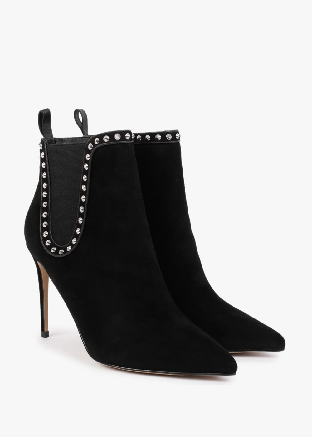 Studette Black Suede Studded Ankle Boots 2 Studette Black Suede Studded Ankle Boots - Image 2