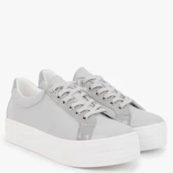 Suri II Grey Leather Patent Trim Flatform Trainers 8 Suri II Grey Leather Patent Trim Flatform Trainers -Daniel Footwear Shop suri 2 p131763 182566 image