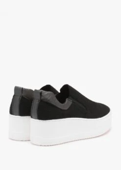 Teltro Black Felt Flatform Slip On Trainers -Daniel Footwear Shop teltro p135843 200550 image