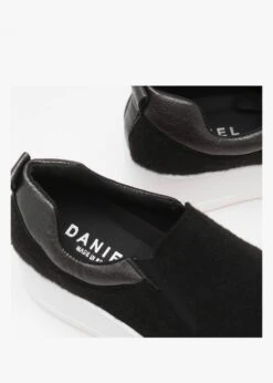 Teltro Black Felt Flatform Slip On Trainers -Daniel Footwear Shop teltro p135843 200551 image