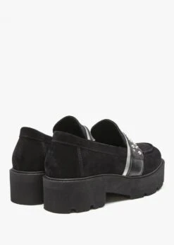 Tia Black Suede Embellished Chunky Loafers -Daniel Footwear Shop tia p135845 196188 image