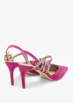 Tidy Fuchsia Suede Jewelled Heel Pumps -Daniel Footwear Shop tidy p135299 195456 image