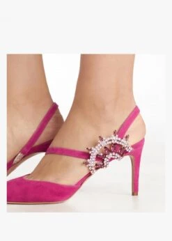 Tidy Fuchsia Suede Jewelled Heel Pumps -Daniel Footwear Shop tidy p135299 195459 image