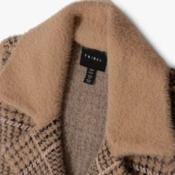 Taupe Knitted Longline Coat -Daniel Footwear Shop tribal 1421 p138604 194472 image