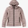 Quilted Taupe Padded Hooded Jacket