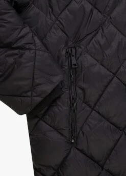 Quilted Black Padded Long Line Hooded Coat -Daniel Footwear Shop tribal 1615 p138607 203690 image