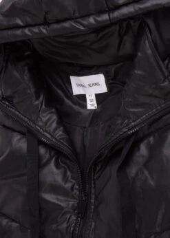 Quilted Black Padded Long Line Hooded Gillet -Daniel Footwear Shop tribal 7912 p138608 203685 image