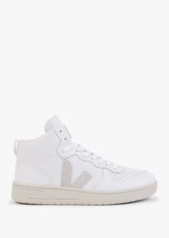 Veja V-15 Leather Extra White Natural High-Top Trainers