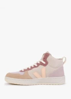 Veja V-15 Suede Multico Peach High-Top Trainers -Daniel Footwear Shop v 15 suede multico peach high top trainers p131726 198591 image
