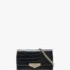 Valentino Abby Black Moc Croc Purse On A Chain
