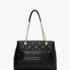 Valentino Ada Black Quilted Tote Bag
