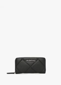 Valentino Cold Relove Recycle Nero Quilted Zip Around Wallet