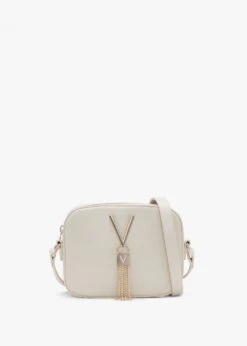 Valentino Divina Ecru Pebbled Camera Bag