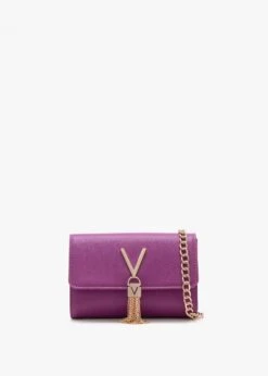Valentino Divina Malva Pebbled Shoulder Bag