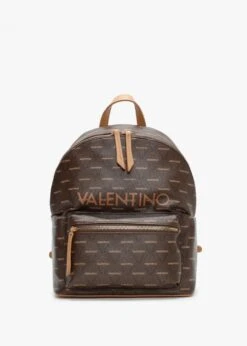 Valentino Liuto Cuoio Logo Backpack