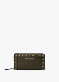 Valentino Megeve Militare Zip Around Rivet Wallet