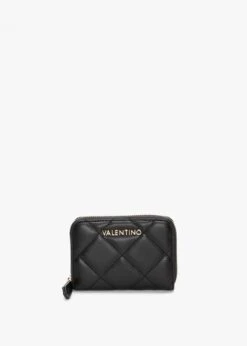 Valentino Small Ocarina Black Quilted Zip Around Wallet