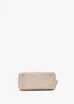 Valentino Relax Embossed Logo Beige Flapover Shoulder Bag -Daniel Footwear Shop val relax flap bag p135047 195150 image