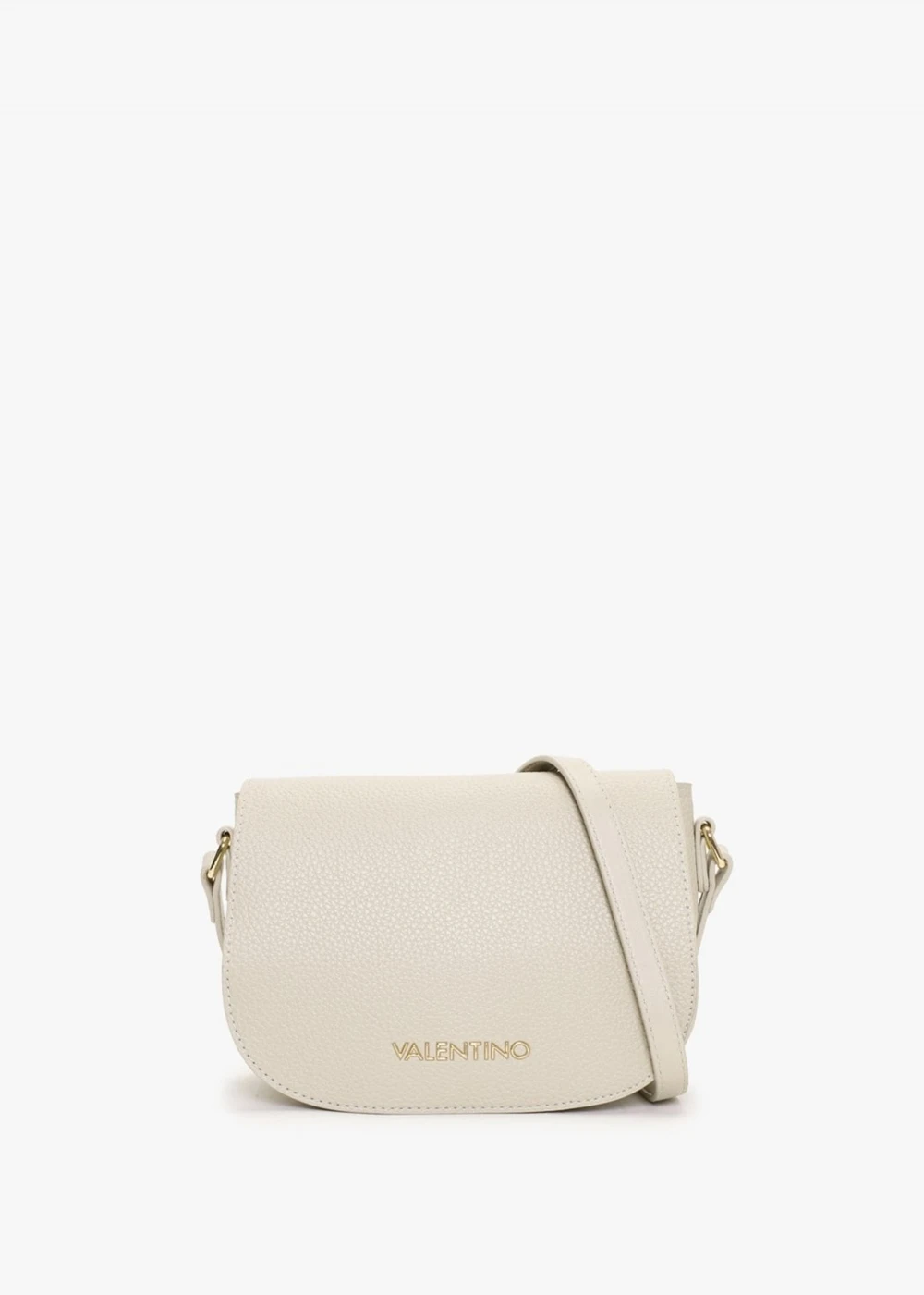 Valentino Superman Light Grey Pebbled Saddle Bag 1 Valentino Superman Light Grey Pebbled Saddle Bag