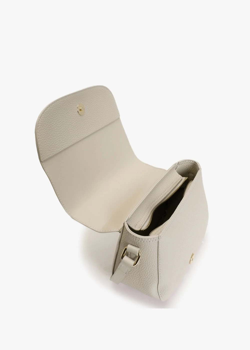 Valentino Superman Light Grey Pebbled Saddle Bag 3 Valentino Superman Light Grey Pebbled Saddle Bag - Image 3