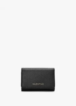 Valentino Superman Black Pebbled Travel Wallet