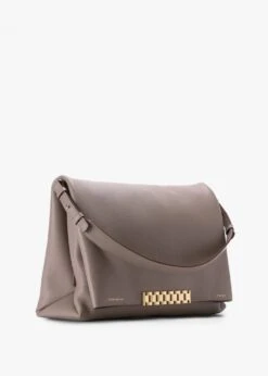 Victoria Beckham Jumbo Taupe Leather Chain Pouch Shoulder Bag -Daniel Footwear Shop vb jumbo chain pouch shoulder bag p135989 200814 image
